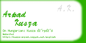 arpad kusza business card